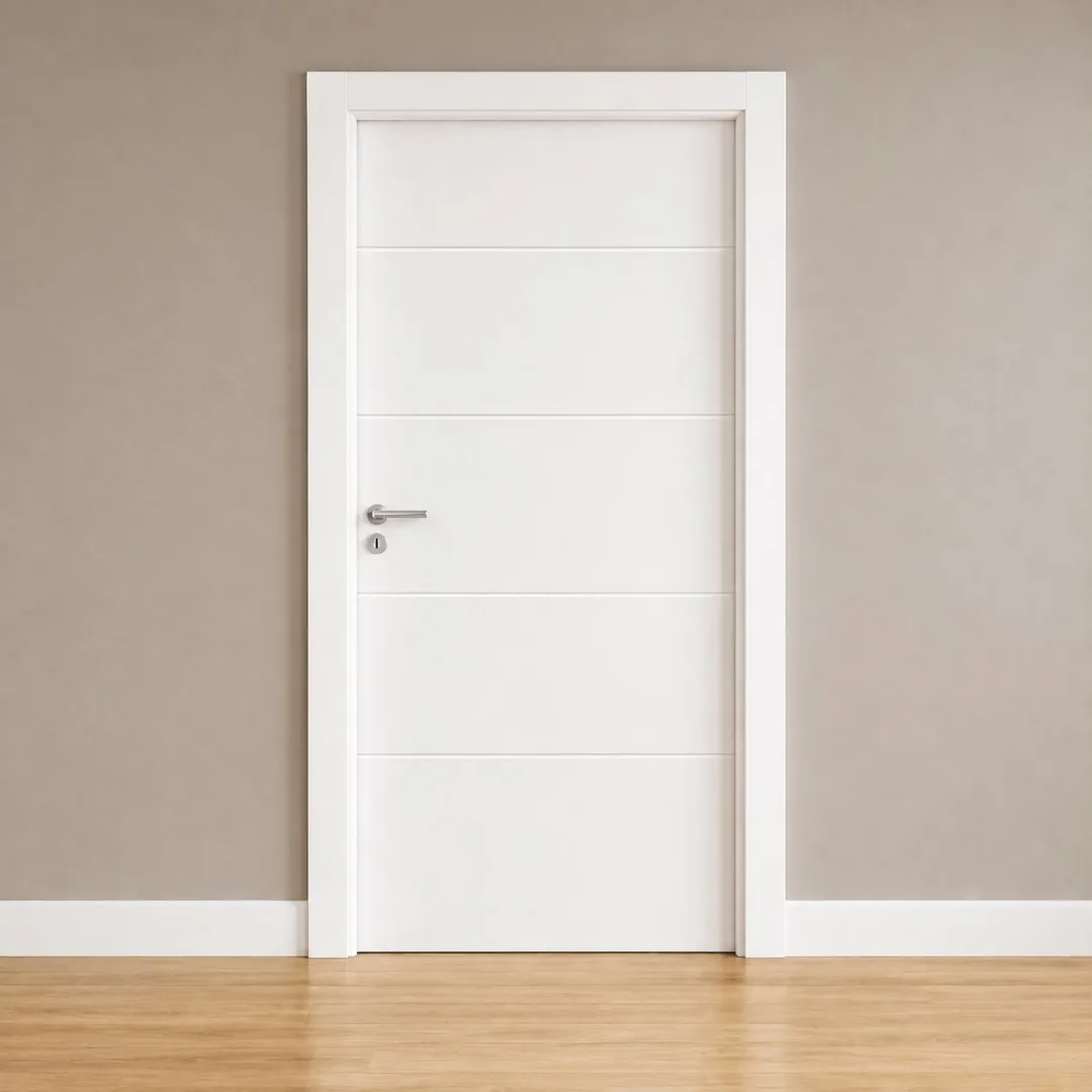 Porta interna 4 frisos branca UV — referência 1 do catálogo